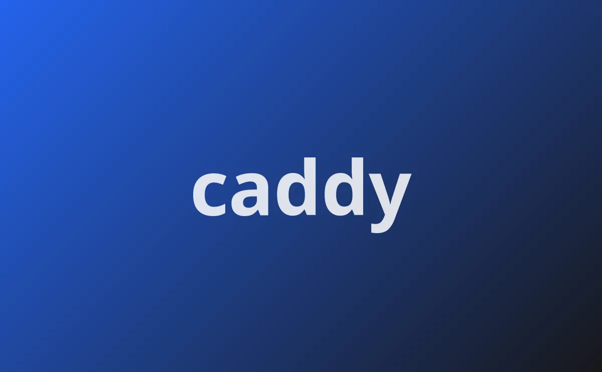 Abstraktes Cover in Blautönen mit der Aufschrift caddy